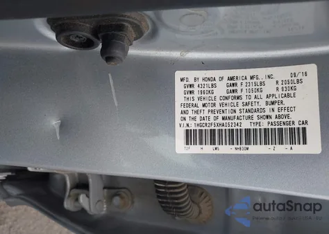 2017 Honda Accord Sport z USA, uszkodzony, nr VIN 1HGCR2F5XHA052342